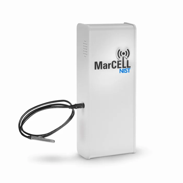 MarCELL NIST calibrated temperature monitoring device with stainless steel probe.